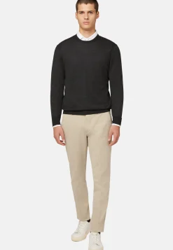 Anthracite Super Fine Cashmere Crew Neck Jumper|Boggi Milano Clearance