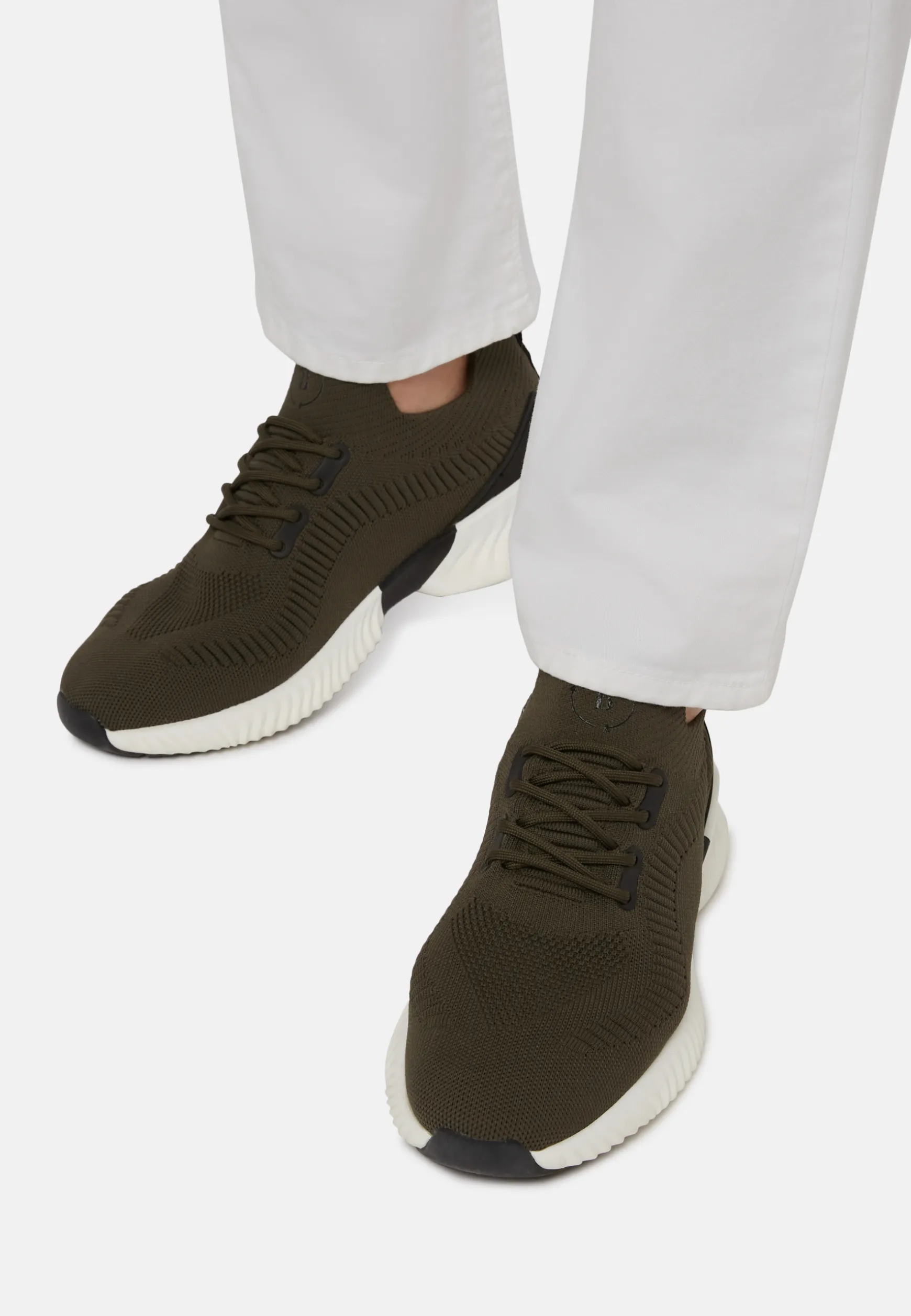 Army Green Recycled Yarn Willow Trainers|Boggi Milano Sale