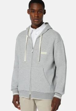 B939 Full-Zip Sweatshirt in a Cotton and Nylon Blend|Boggi Milano Hot