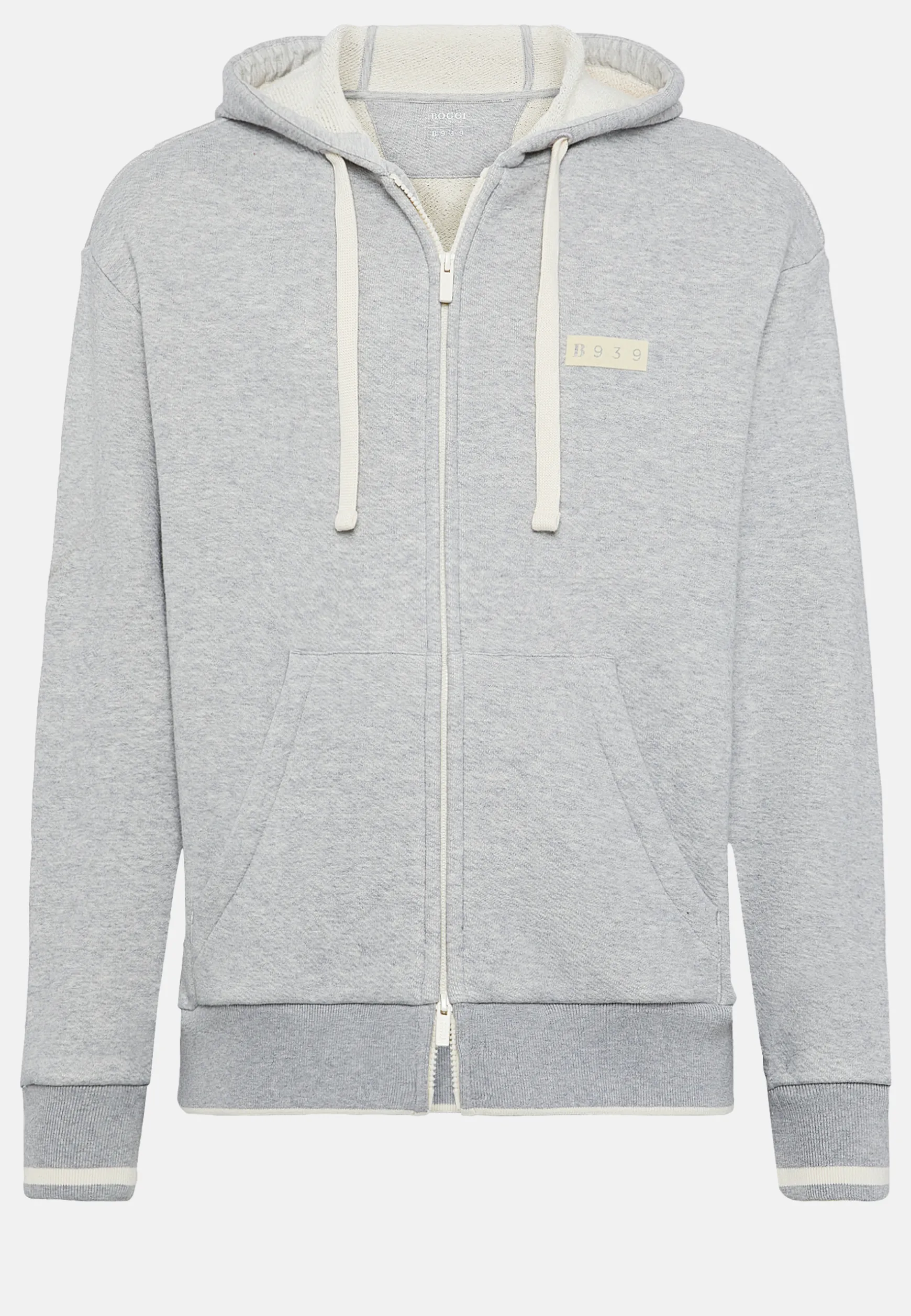 B939 Full-Zip Sweatshirt in a Cotton and Nylon Blend|Boggi Milano Hot