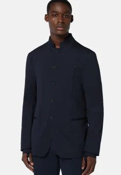 B Tech Blue Recycled Fabric Bicycle Jacket|Boggi Milano Outlet