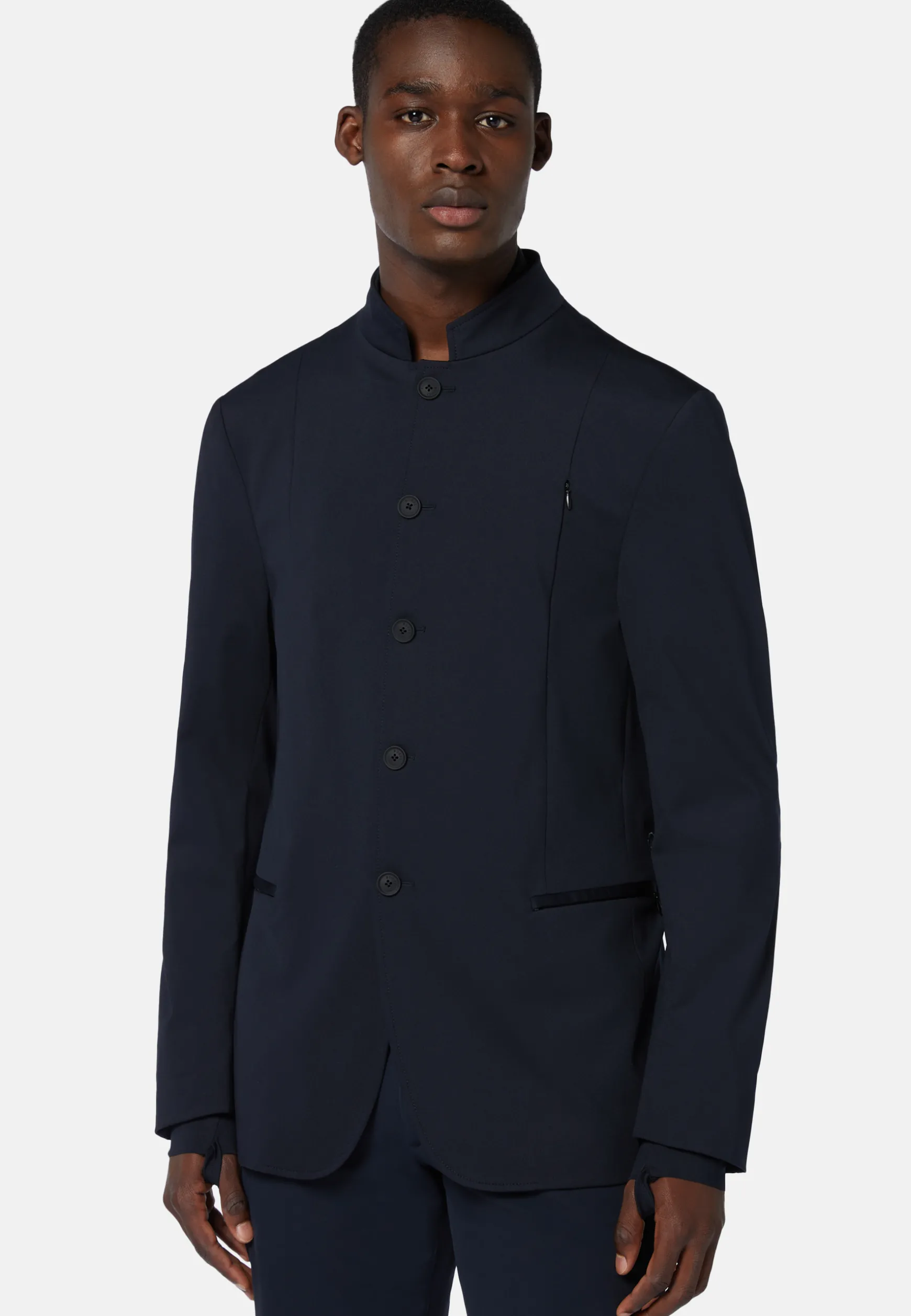 B Tech Blue Recycled Fabric Bicycle Jacket|Boggi Milano Outlet