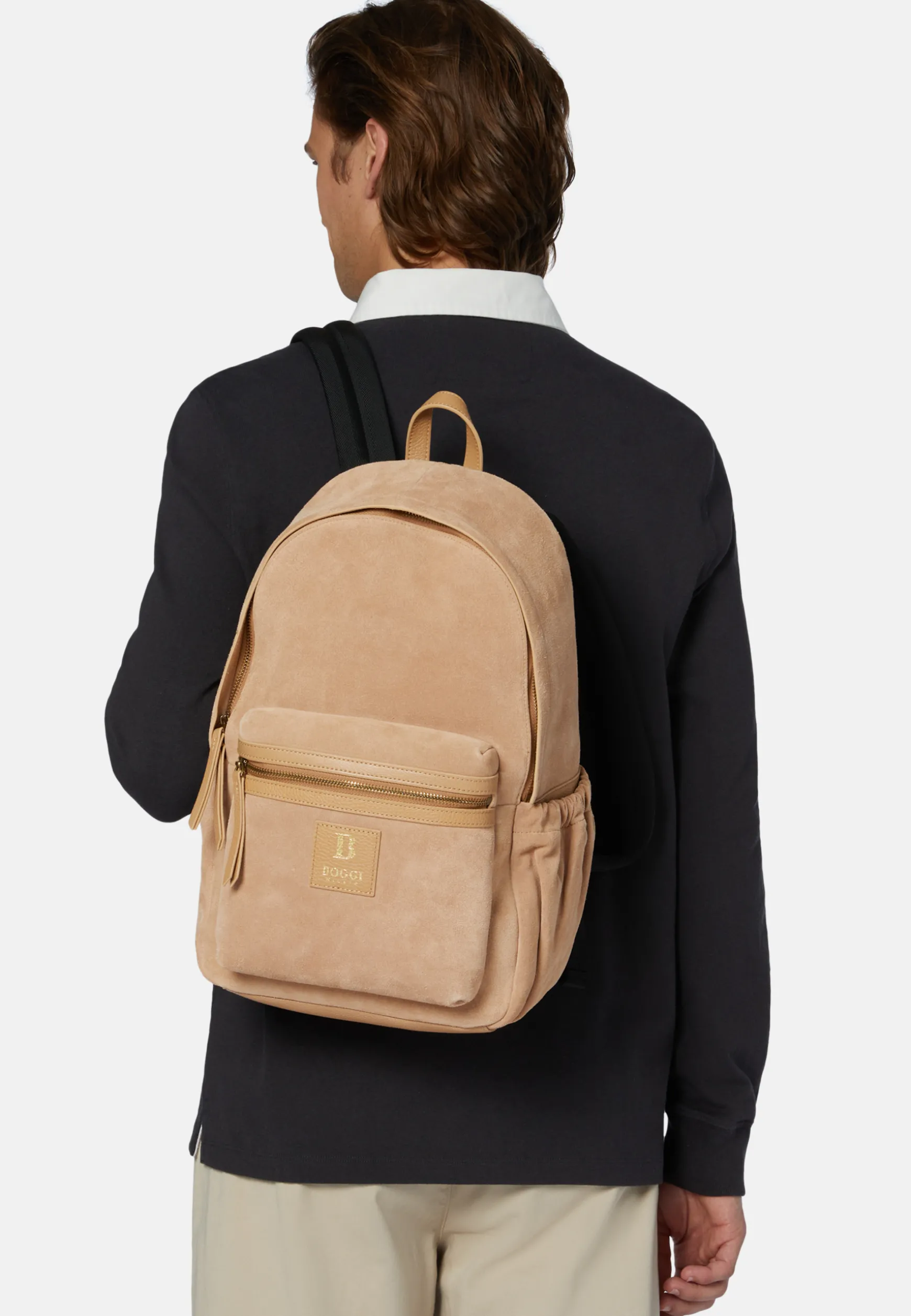 Backpack in Suede Leather|Boggi Milano Outlet