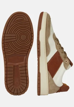 Beige and Brown Leather Trainers|Boggi Milano Sale