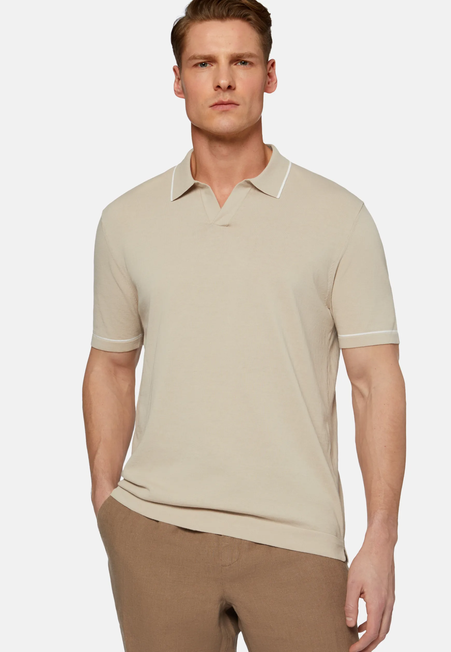 Cotton Crepe Knit Polo Shirt|Boggi Milano Flash Sale