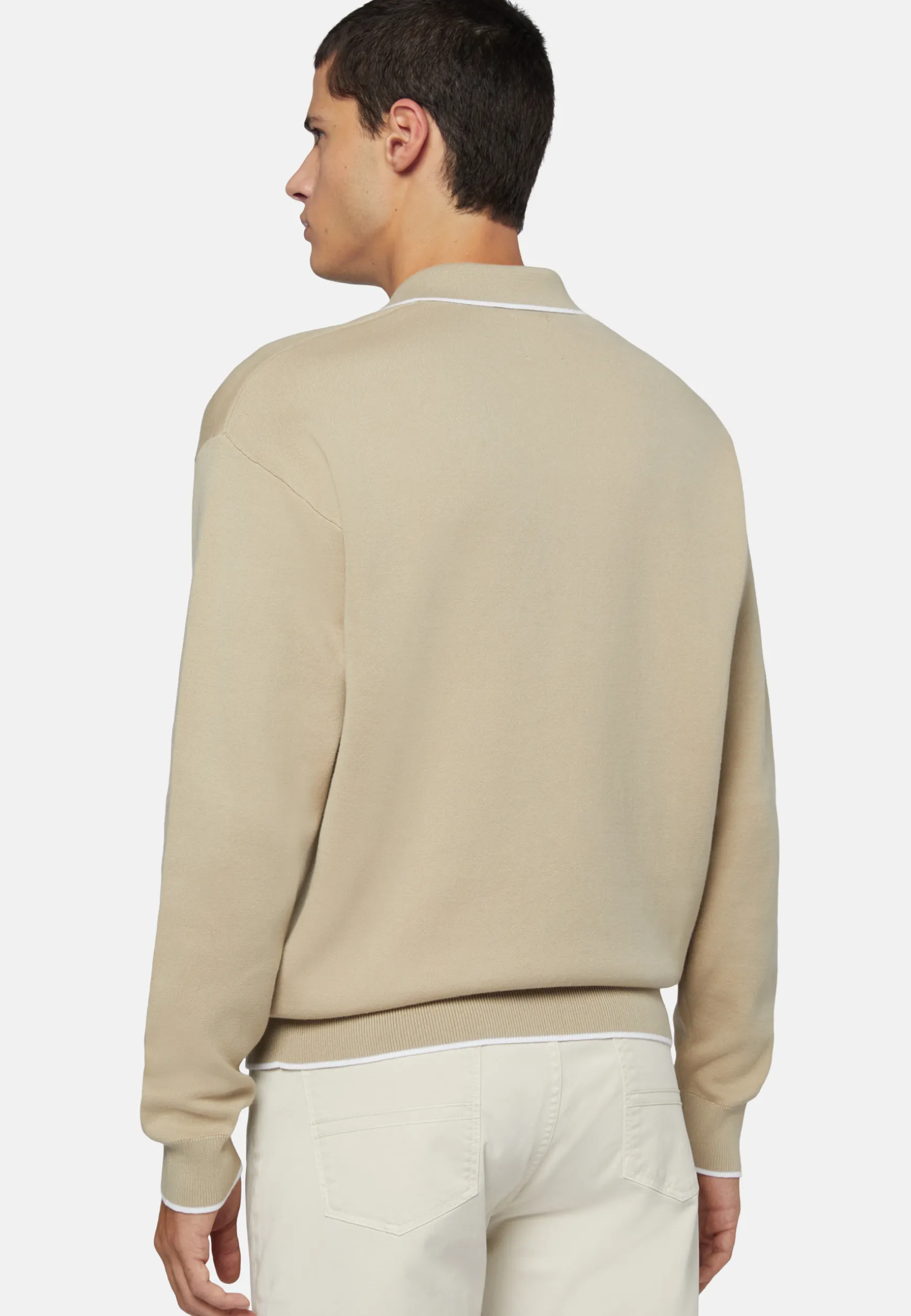 Cotton Open Neck Polo Jumper|Boggi Milano Sale