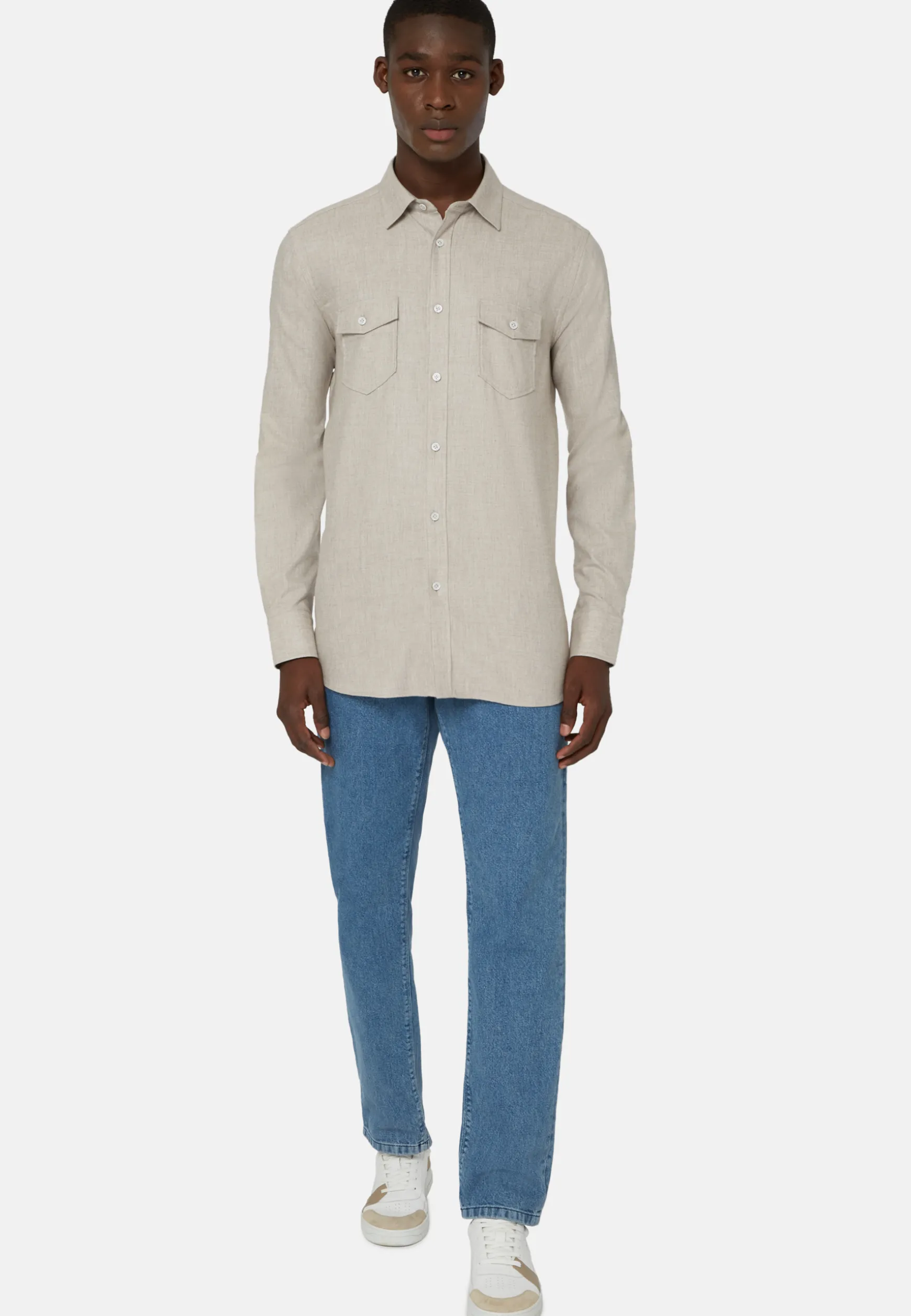 Cotton Tencel Shirt Regular Fit|Boggi Milano Cheap