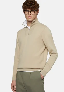 Half Zip Cotton Jumper|Boggi Milano Best Sale
