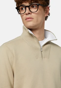 Half Zip Cotton Jumper|Boggi Milano Best Sale