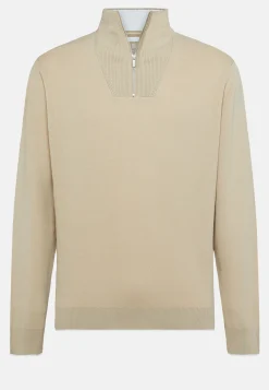 Half Zip Cotton Jumper|Boggi Milano Best Sale