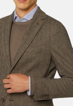 Herringbone Jacket In Wool And Cotton|Boggi Milano New