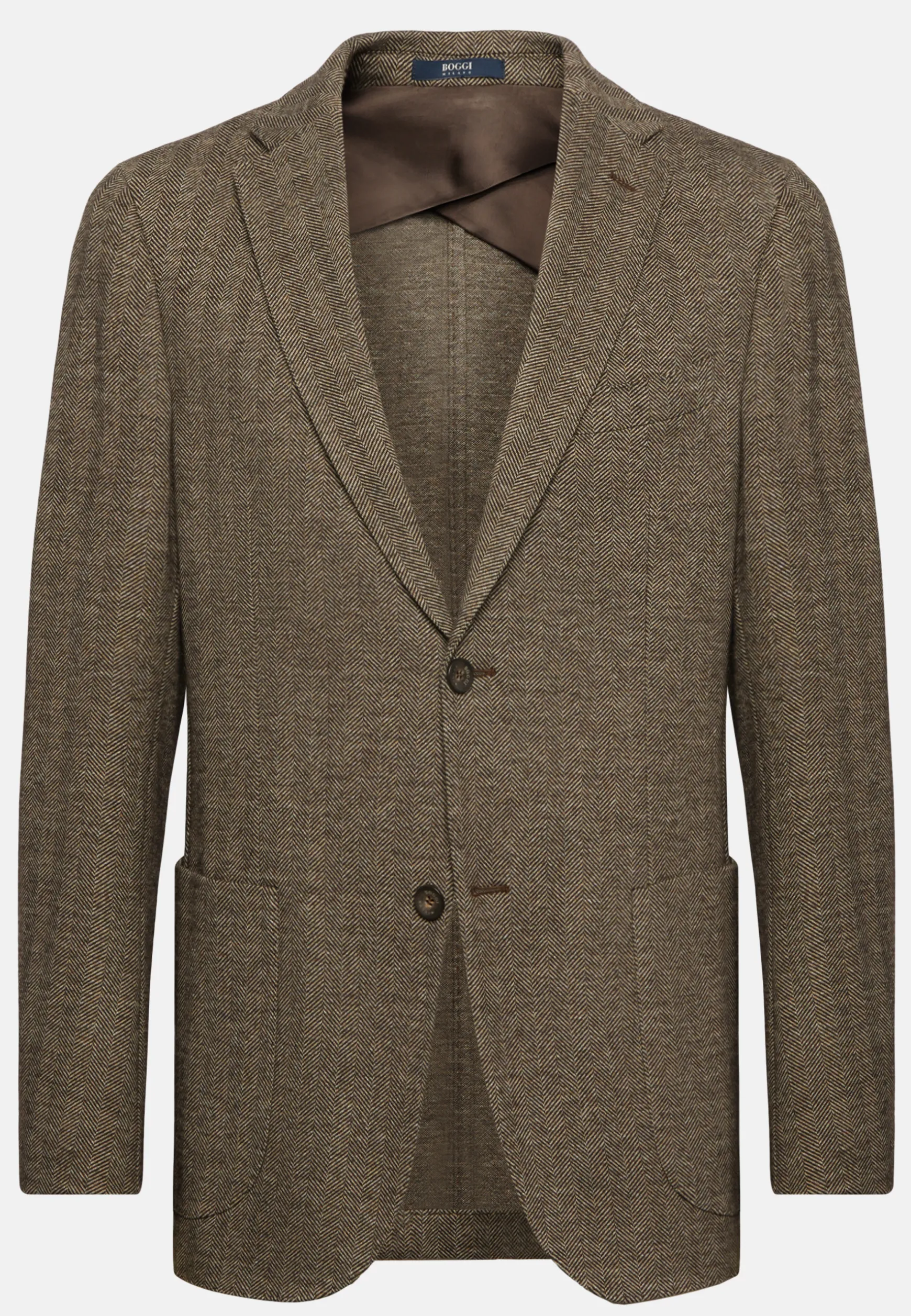 Herringbone Jacket In Wool And Cotton|Boggi Milano New