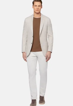 Beige Melange Linen/Cotton B Jersey Jacket|Boggi Milano Outlet