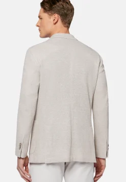 Beige Melange Linen/Cotton B Jersey Jacket|Boggi Milano Outlet