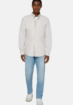 Beige Shirt In Organic Oxford Cotton, Regular|Boggi Milano Best Sale