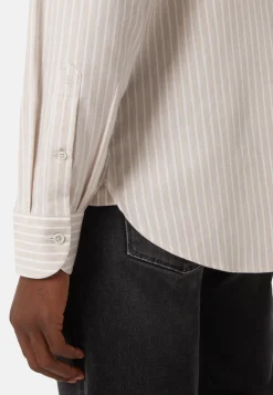 Striped Cotton Tencel Shirt Regular Fit|Boggi Milano Store