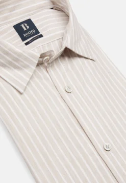 Striped Cotton Tencel Shirt Regular Fit|Boggi Milano Store