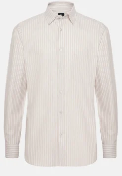 Striped Cotton Tencel Shirt Regular Fit|Boggi Milano Store