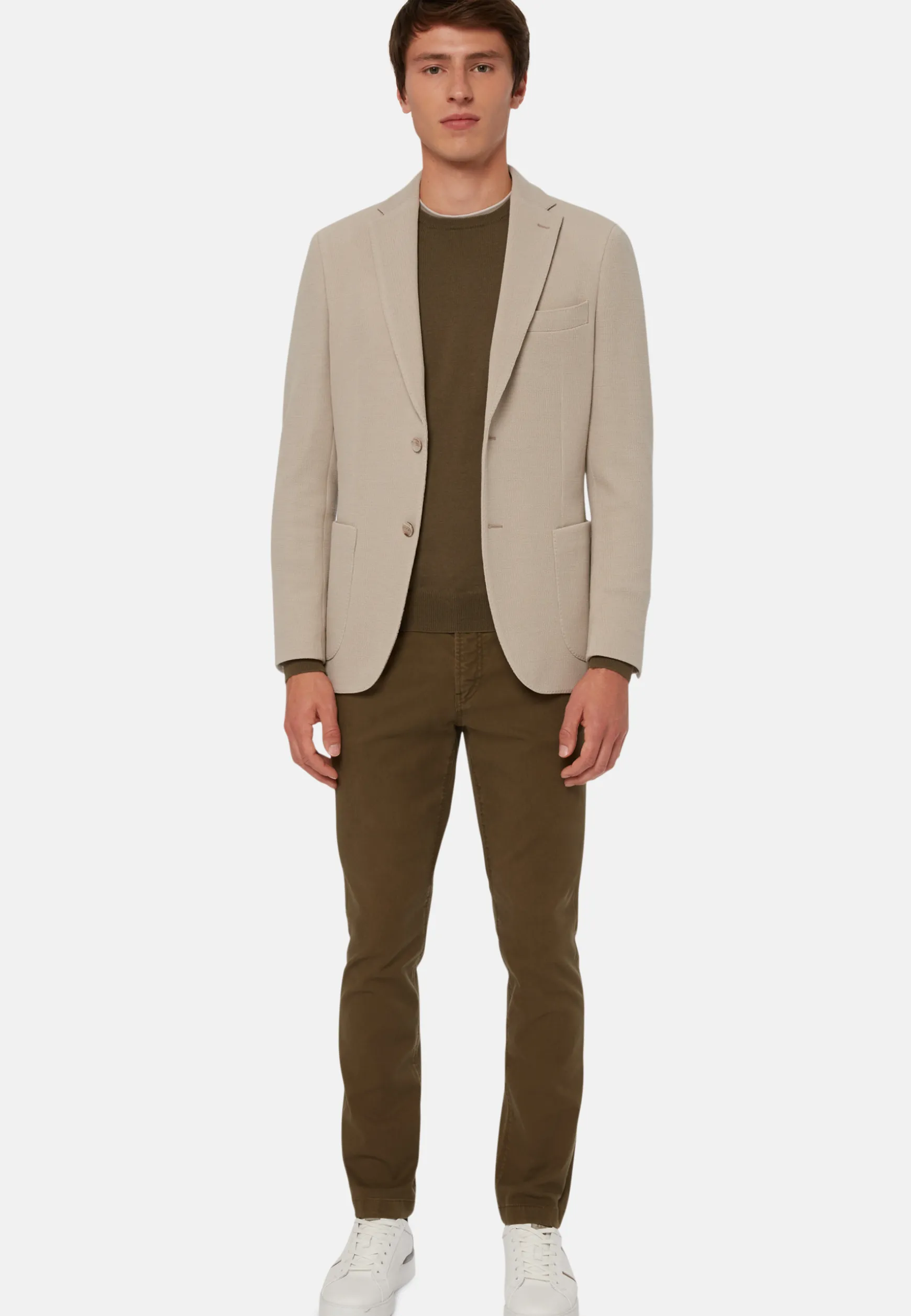 Textured Wool Jersey Jacket|Boggi Milano Hot