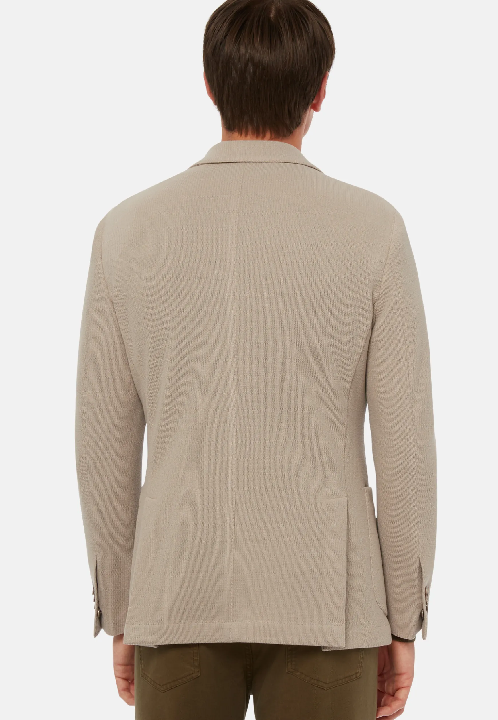 Textured Wool Jersey Jacket|Boggi Milano Hot