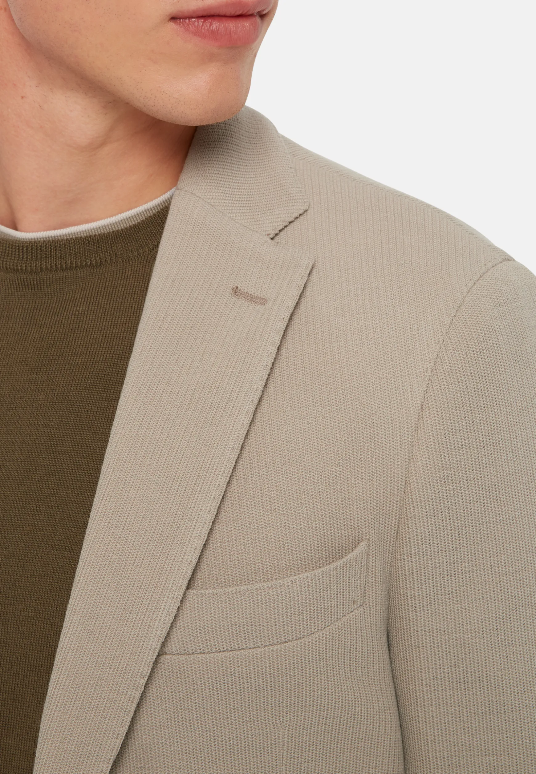 Textured Wool Jersey Jacket|Boggi Milano Hot