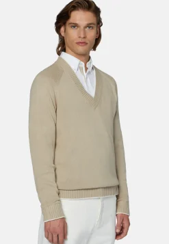 V Neck Jumper In Organic Cotton|Boggi Milano Discount