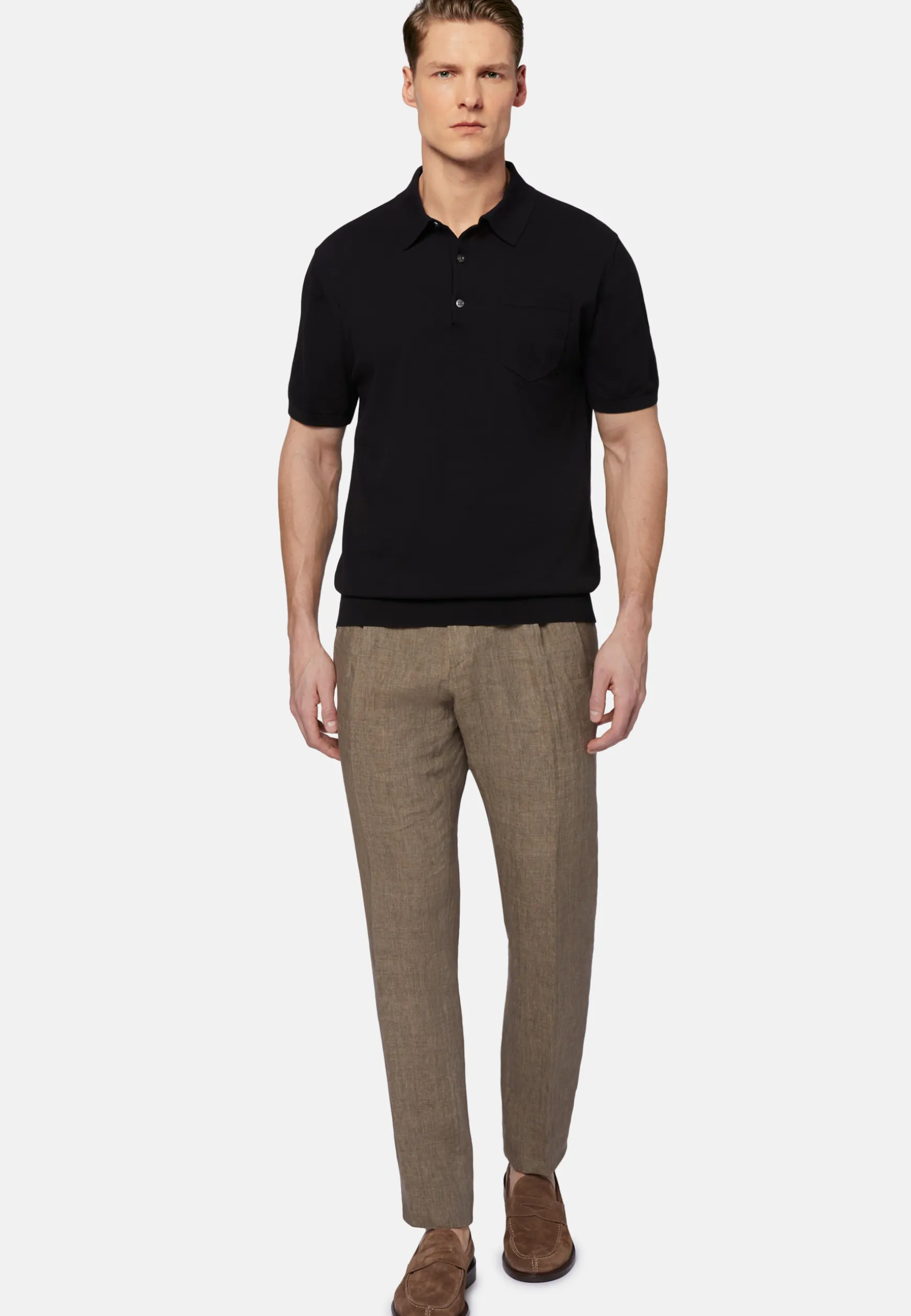 Cotton Crepe Knit Polo Shirt|Boggi Milano Flash Sale