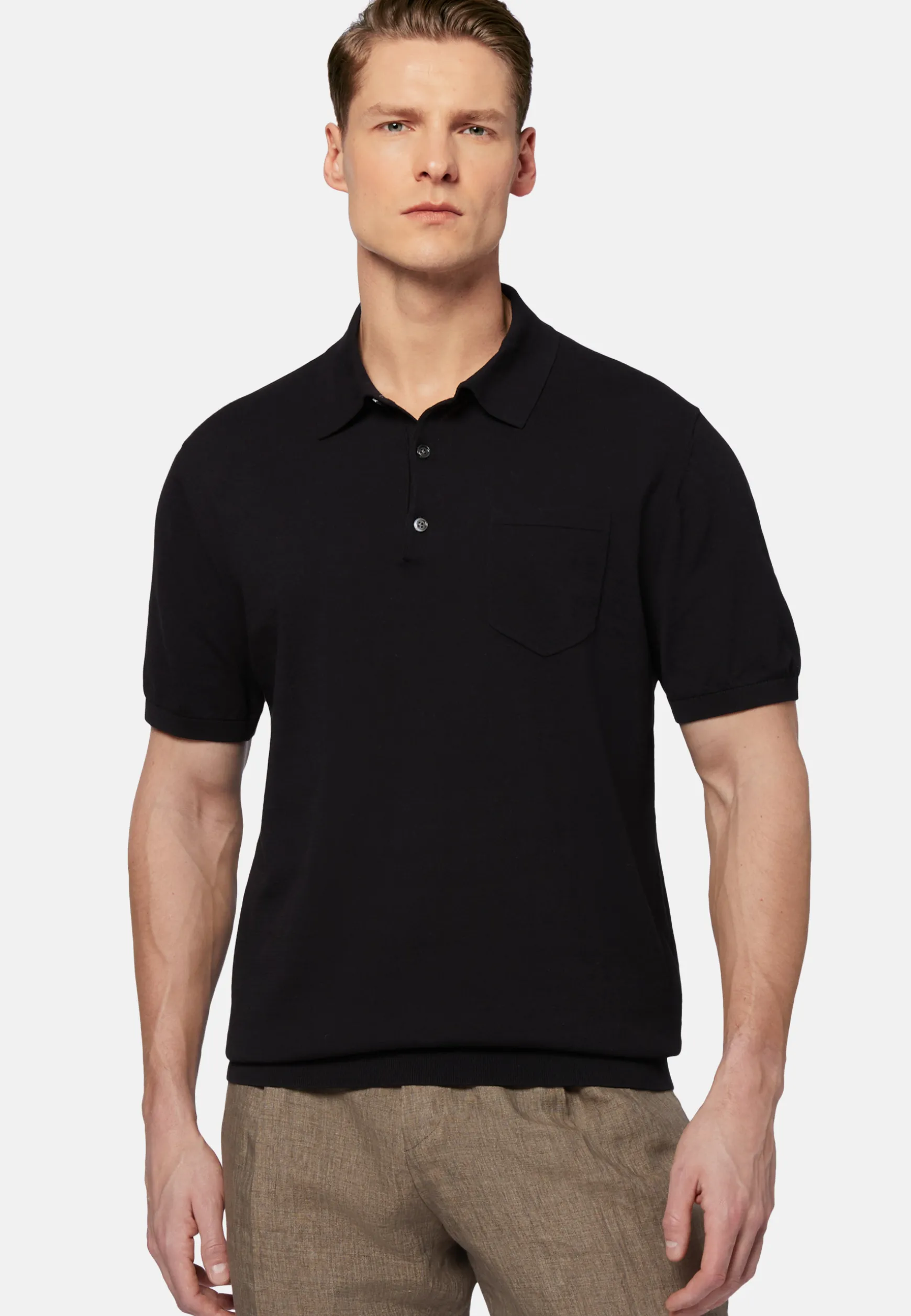 Cotton Crepe Knit Polo Shirt|Boggi Milano Flash Sale
