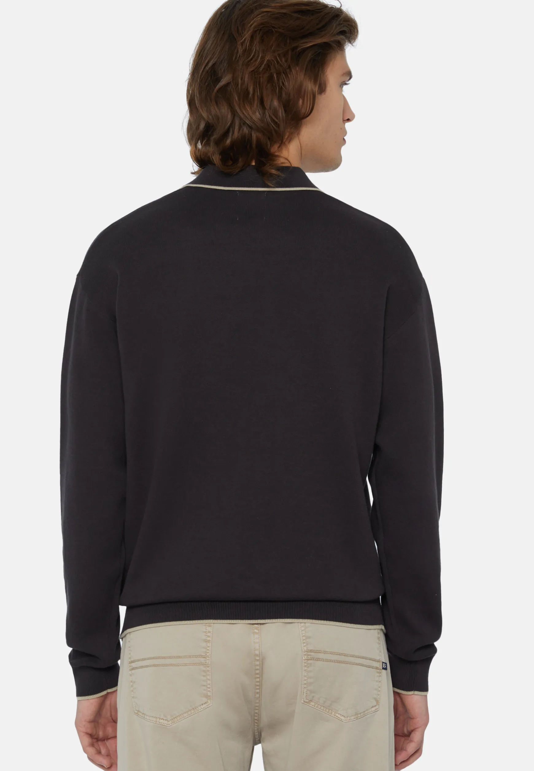 Cotton Open Neck Polo Jumper|Boggi Milano Hot