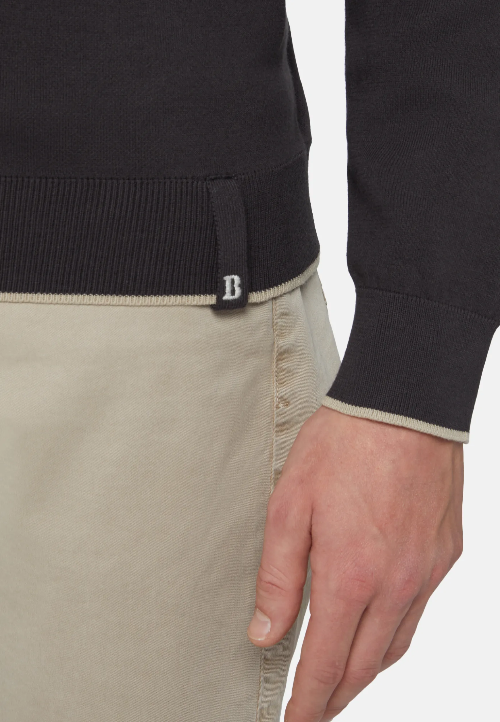 Cotton Open Neck Polo Jumper|Boggi Milano Hot