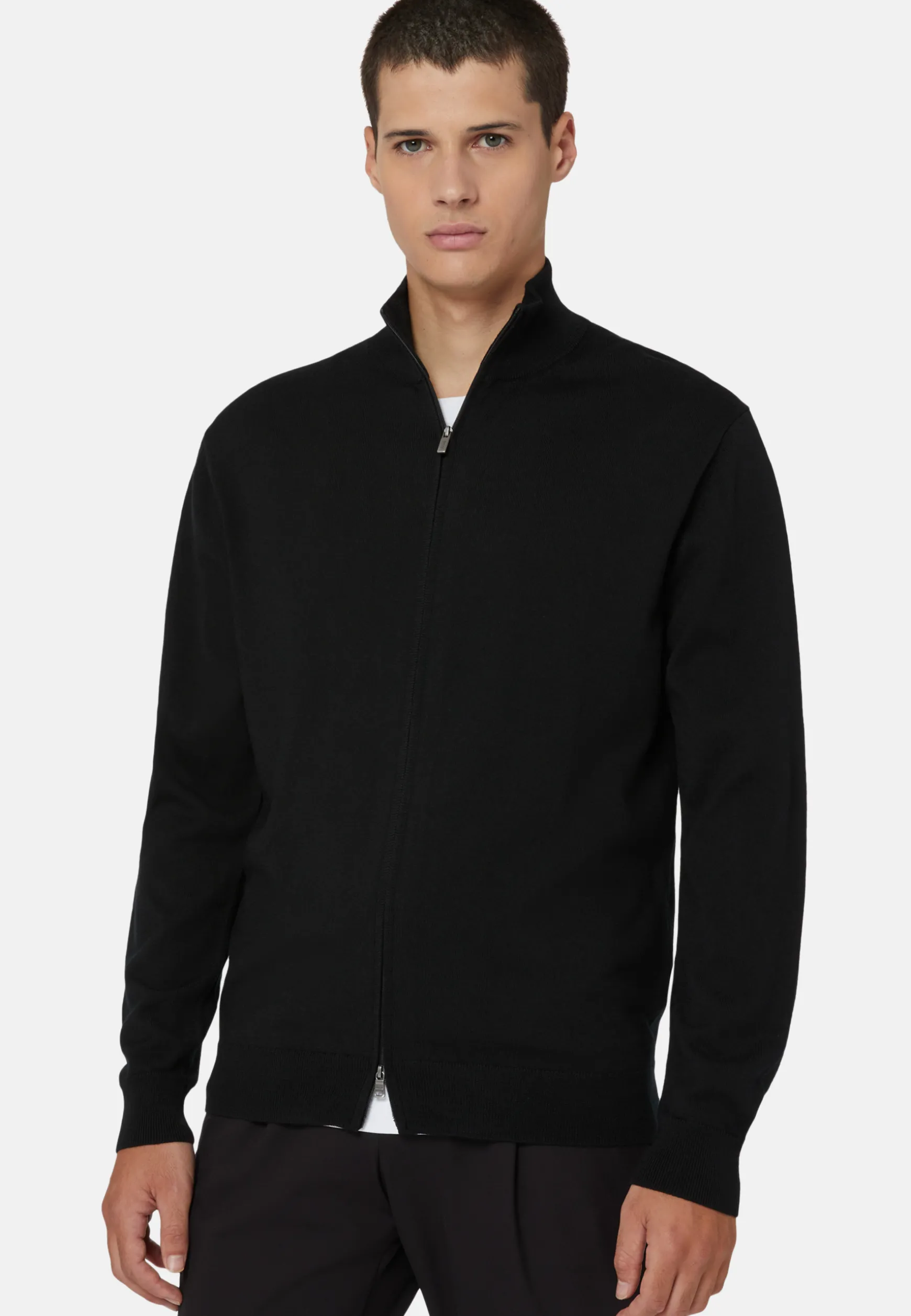 Merino Wool Full-Zip Jumper|Boggi Milano Fashion