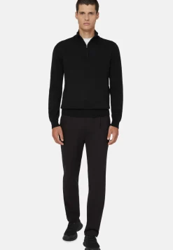 Merino Wool Half-Zip Jumper|Boggi Milano Online