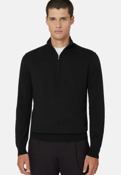 Merino Wool Half-Zip Jumper|Boggi Milano Online