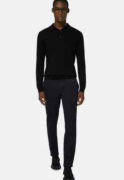 Merino Wool Knitted Polo Shirt|Boggi Milano Discount