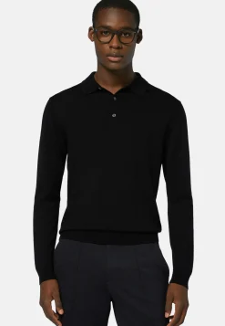 Merino Wool Knitted Polo Shirt|Boggi Milano Discount