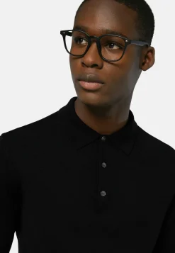 Merino Wool Knitted Polo Shirt|Boggi Milano Discount