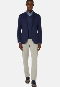 Blue B Jersey Jacket in a Cotton, Cashmere And Tencel Blend|Boggi Milano Shop