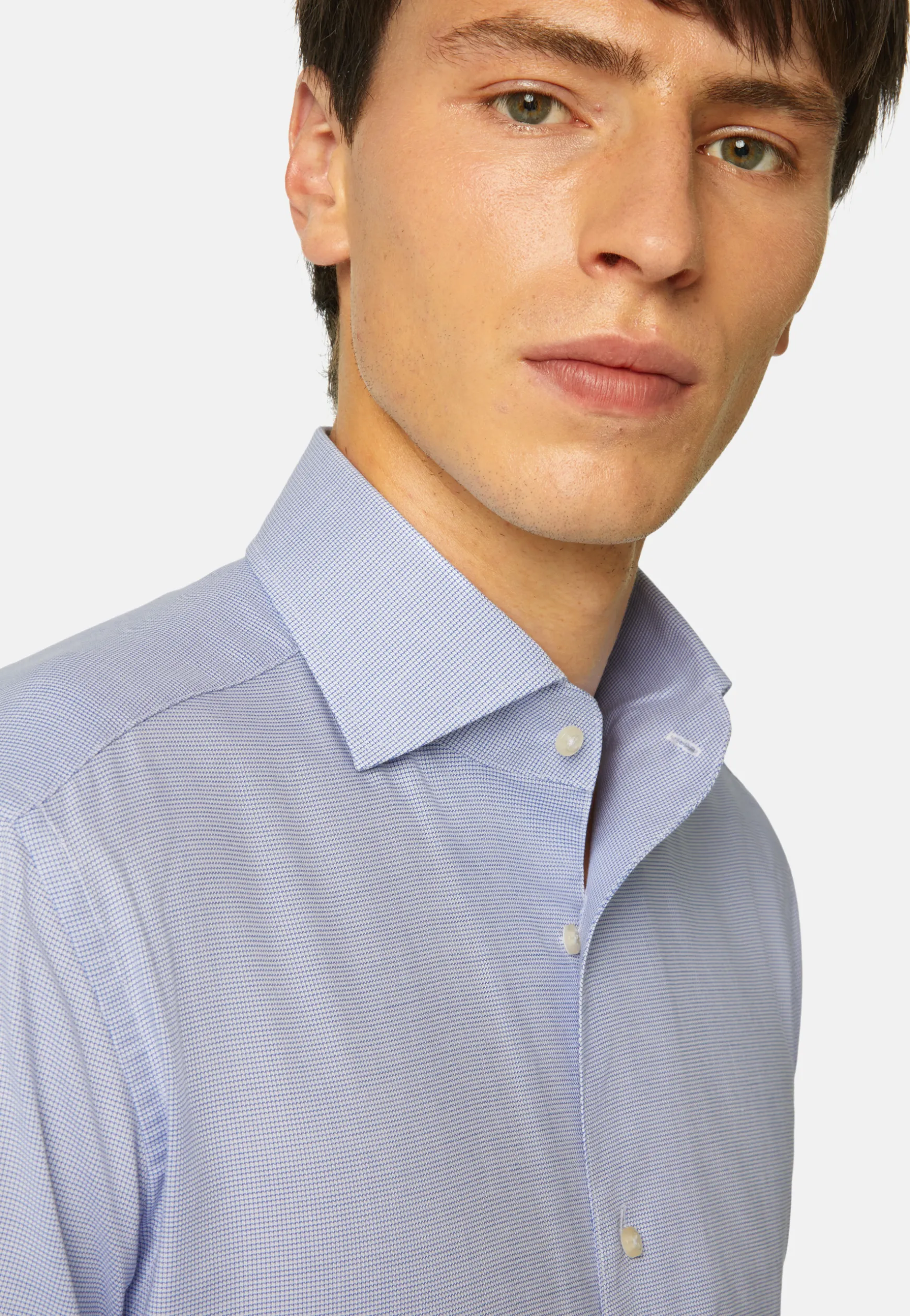 Houndstooth Oxford Cotton Shirt Regular Fit|Boggi Milano Sale