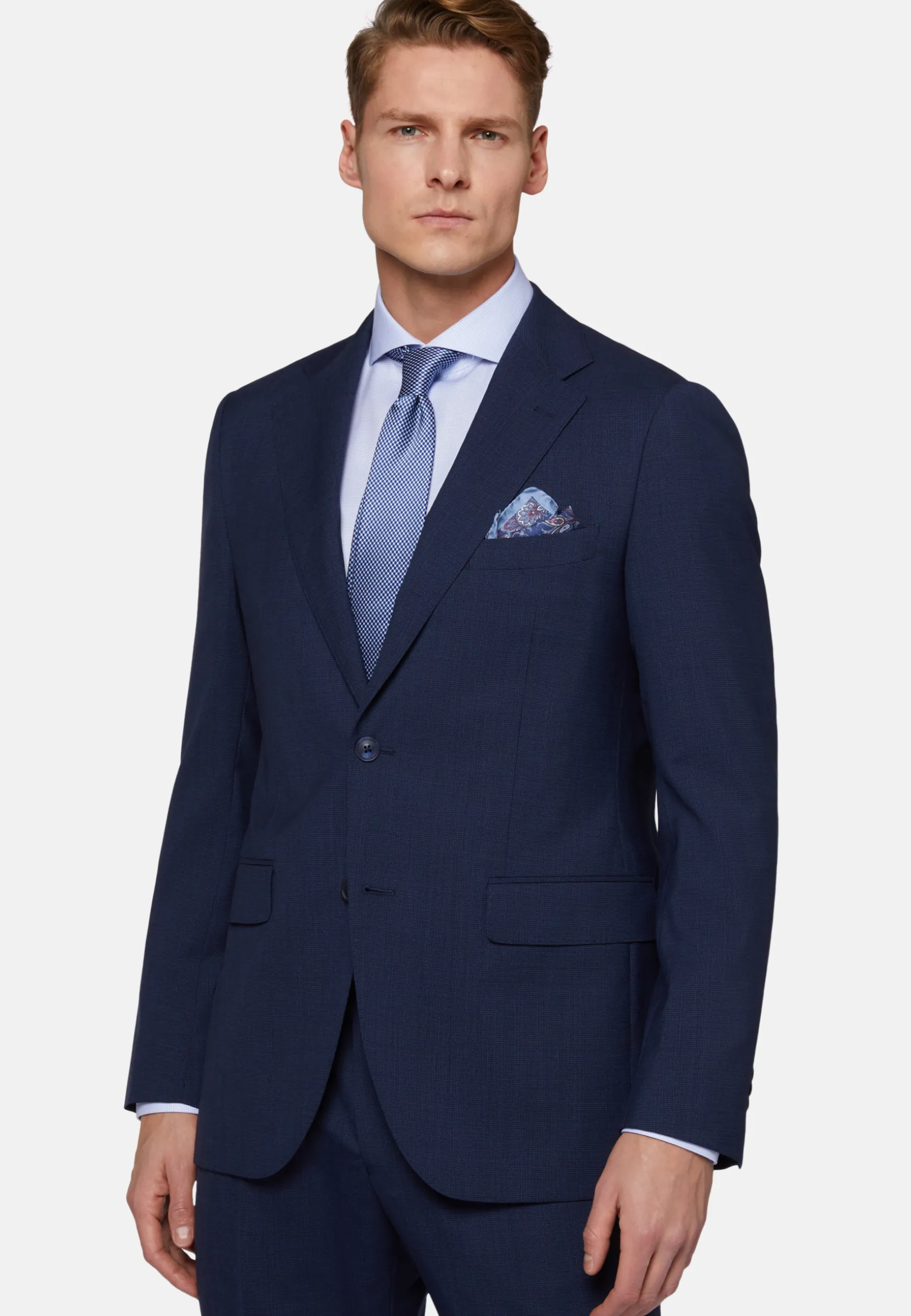 Micro Pattern Suit in Pure Wool|Boggi Milano Online