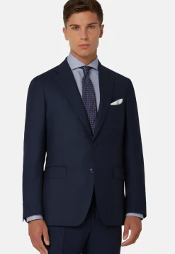 Blue Micro-Textured Suit In Super 130 Wool|Boggi Milano Sale
