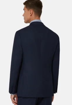 Blue Micro-Textured Suit In Super 130 Wool|Boggi Milano Sale