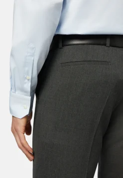 Blue pin point cotton slim fit shirt|Boggi Milano Discount