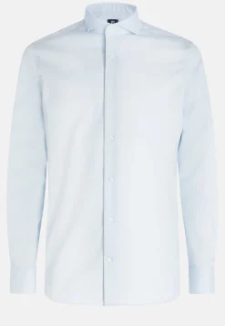Blue pin point cotton slim fit shirt|Boggi Milano Discount