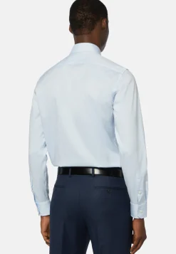 Blue Pin Point Cotton Slim Fit Shirt|Boggi Milano Clearance