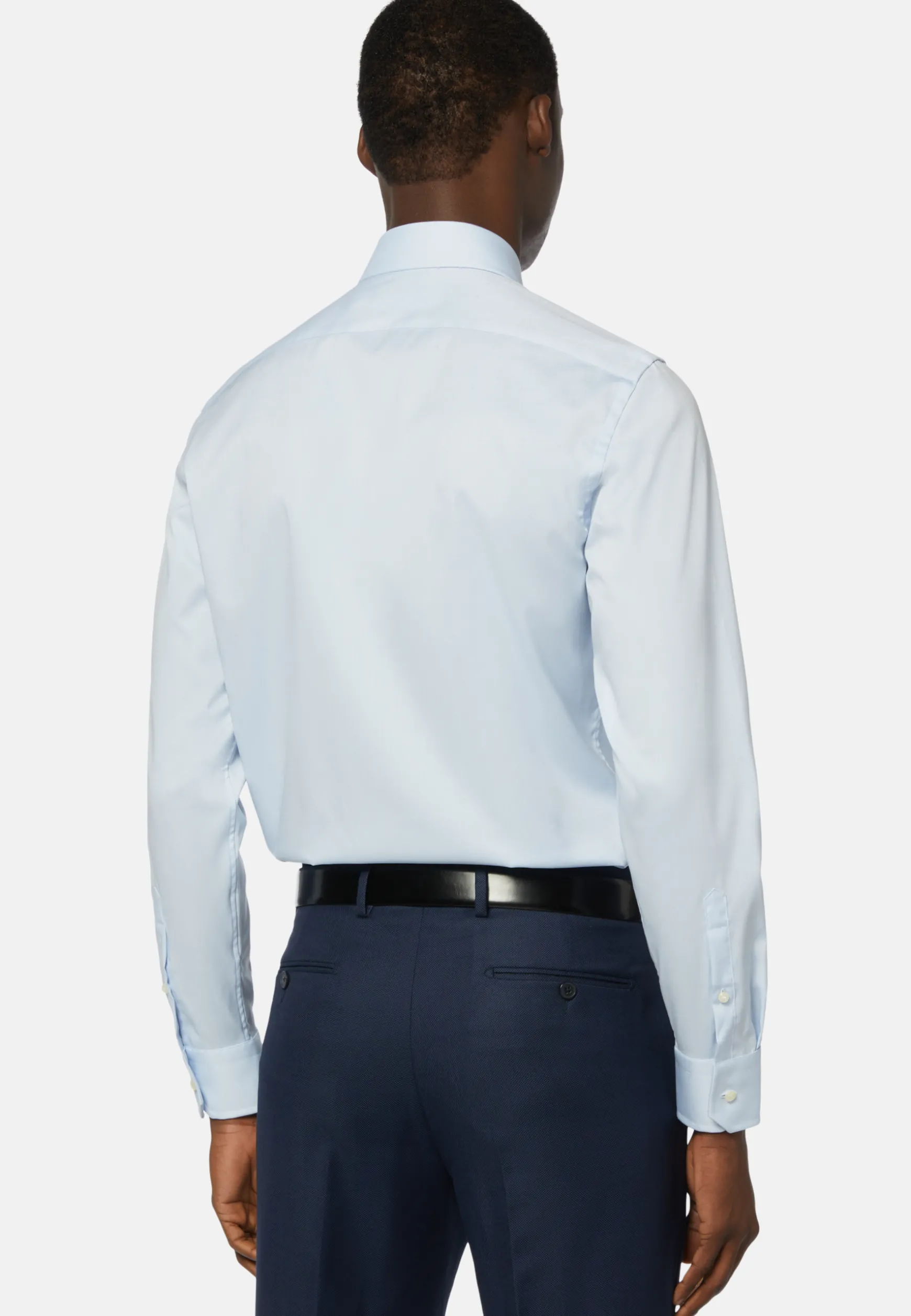 Blue Pin Point Cotton Slim Fit Shirt|Boggi Milano Clearance