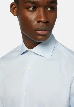 Blue Pin Point Cotton Slim Fit Shirt|Boggi Milano Clearance