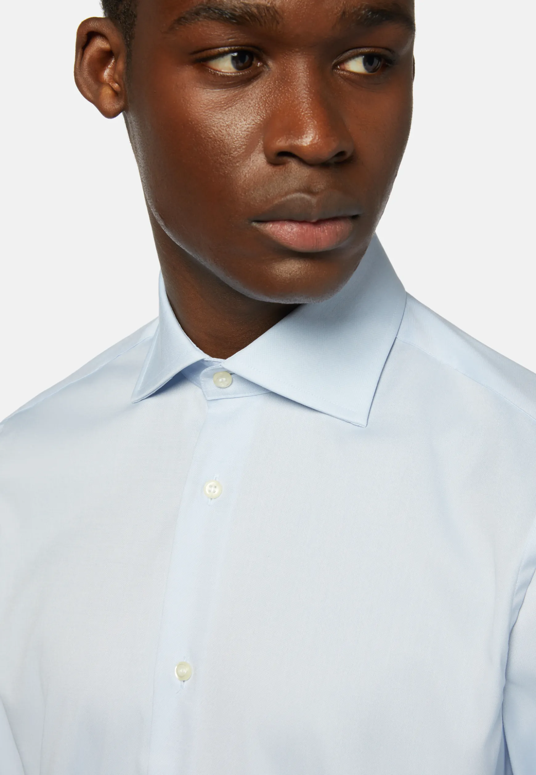 Blue Pin Point Cotton Slim Fit Shirt|Boggi Milano Clearance
