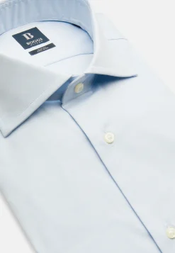 Blue Pin Point Cotton Slim Fit Shirt|Boggi Milano Clearance