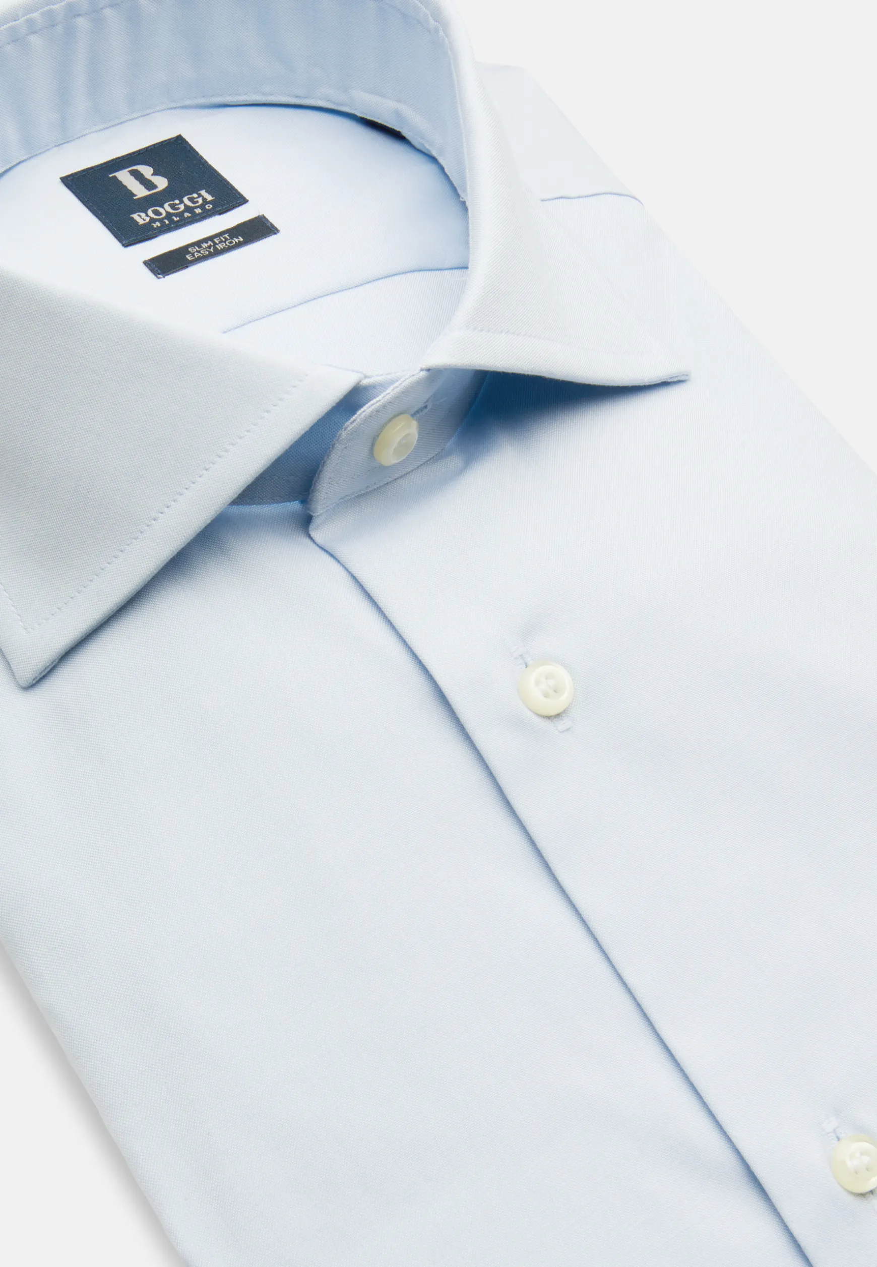 Blue Pin Point Cotton Slim Fit Shirt|Boggi Milano Clearance