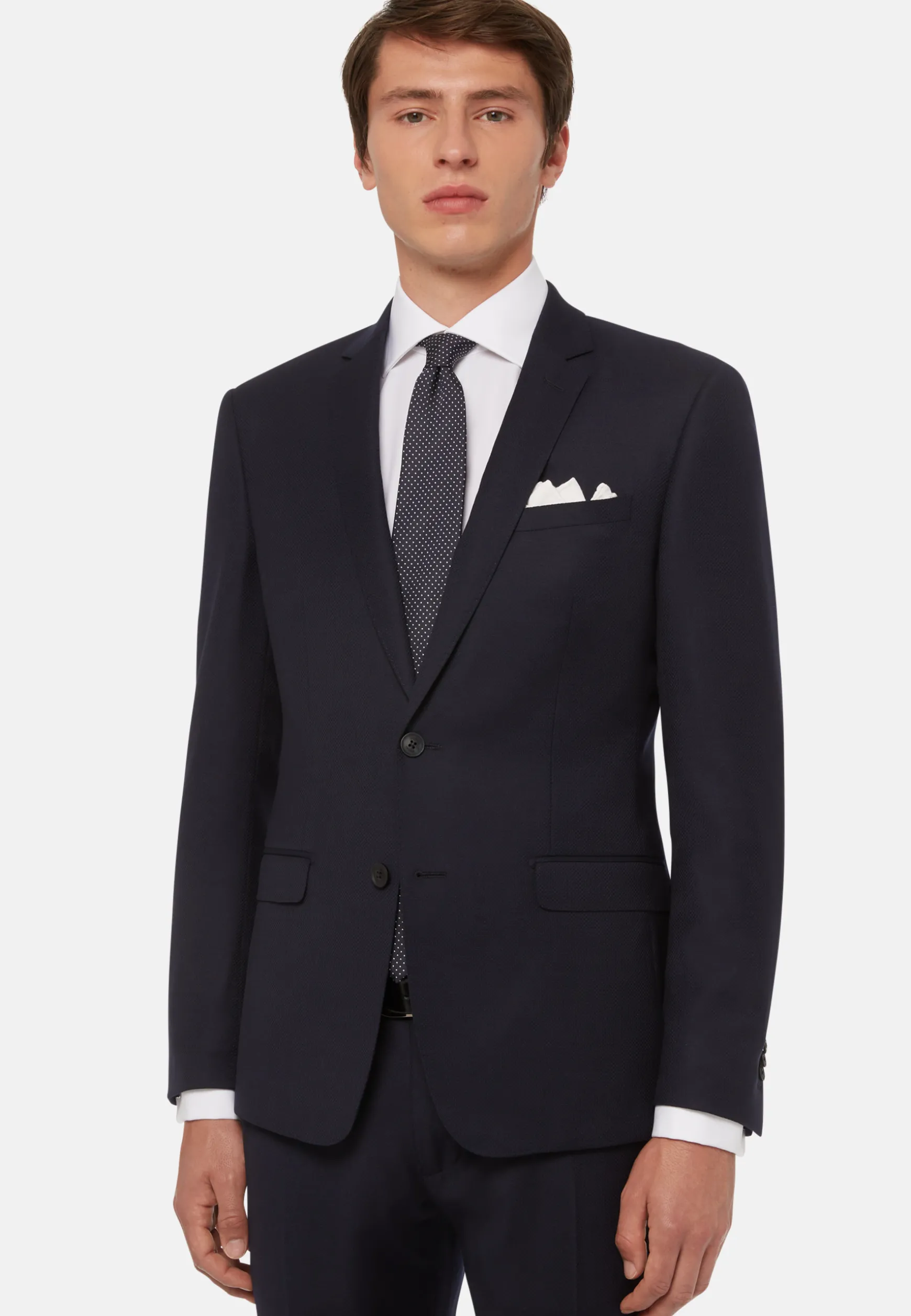Blue Pin Point Stretch Wool Suit|Boggi Milano Hot